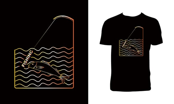 Fishing Vector Tee Design.