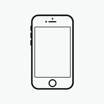 An illustration of a smartphone with a blank screen vector