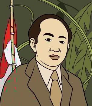 Sutomo portrait illustration. Happy Indonesian National Heroes day vector