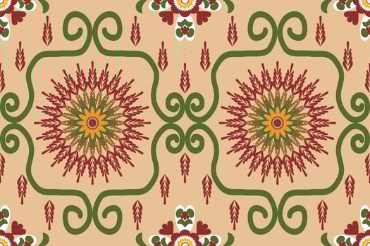Seamless fabric pattern adorned with traditional .Design for background, carpet, wallpaper, clothing, wrapping, Batik, fabric, Vector. vector