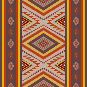 Seamless geometric pattern for background, rug, wallpaper, clothing, wrap, batik, fabric, vector illustration. Embroidery style.