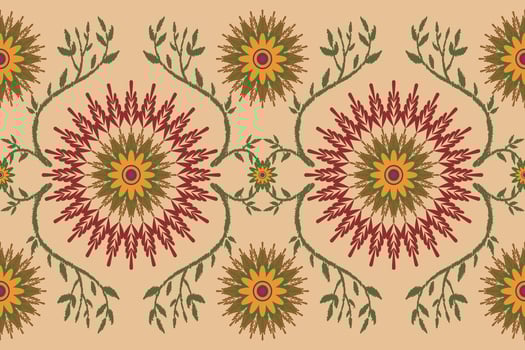 Seamless fabric pattern adorned with traditional .Design for background, carpet, wallpaper, clothing, wrapping, Batik, fabric, Vector. vector