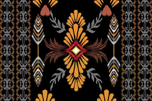 Abstract ethnic ikat background. Ethnic seamless pattern in tribal. Fabric Mexican style. Design for wallpaper, vector illustration, fabric, clothing, carpet, textile, batik, embroidery.