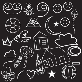 Fun line doodle seamless pattern. Creative minimalist style art background for children or trendy design with basic shapes. Simple childish scribble backdrop.Print vector