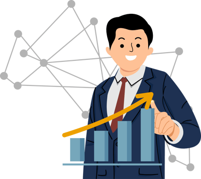 businessman touching virtual screen analyzing financial and investment data planning strategies to increase sales profit, analyzing financial graph on virtual screen png