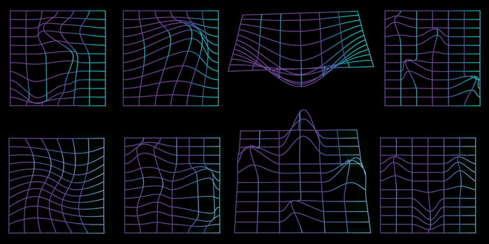 Y2k aesthetic.Shape set y2k style for decoaration.Shape set y2k style for poster. Trendy geometric forms.Simple shapes.Trendy 90s.Big set shapes.Shape set y2k style for banner. vector