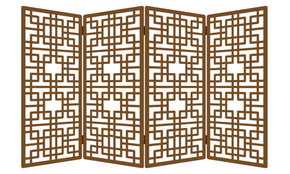 Traditional Japan Korea China ornament wood frame pattern. Asian door window antique. png