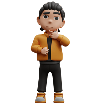 3D illustration boy thinking something png