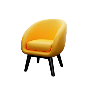 Leather yellow armchair png
