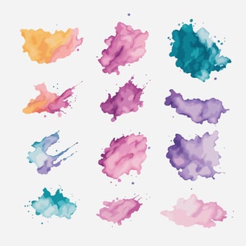 Vibrant Watercolor Splatter Stains vector