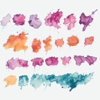 Vibrant Watercolor Splatter Stains vector