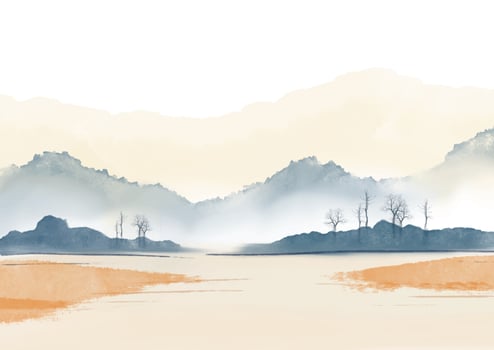 hand painted watercolour landscape background vector
