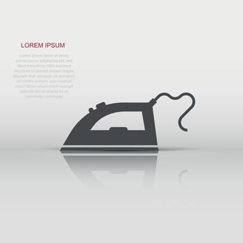 Iron icon in flat style. Laundry equipment vector illustration on white isolated background. Ironing business concept.