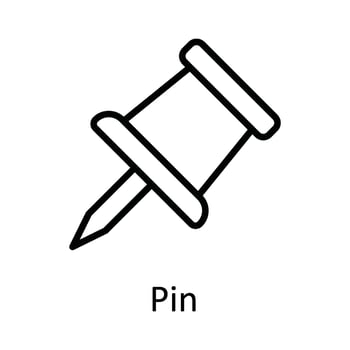 Pin Vector outline Icon Design illustration. Education Symbol on White background EPS 10 File