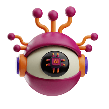 Artificial intelligence scanner illustration 3d png