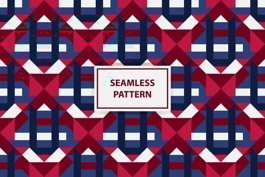 Abstract Seamless Pattern, colored as USA Flag. Vector Illustration of american Background for Celebration Holiday American President Day, memorial day
