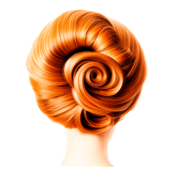 Romantic formal hairstyle on brown hair png