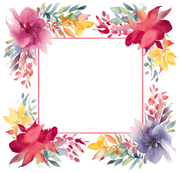 Watercolor floral frame. Illustration png
