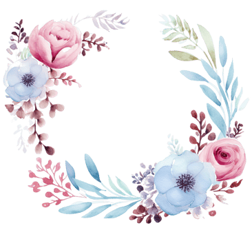Watercolor floral frame. Illustration png