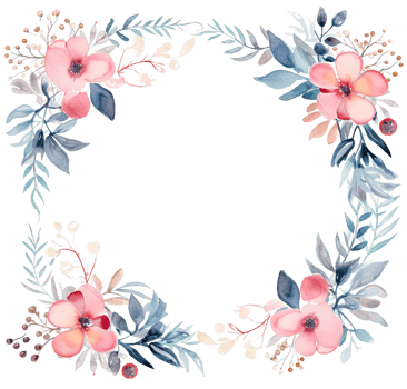 Watercolor floral frame. Illustration png