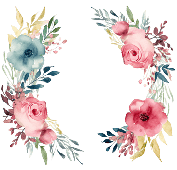 Watercolor floral frame. Illustration png