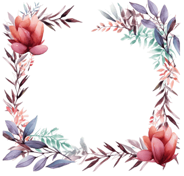 Watercolor floral frame. Illustration png