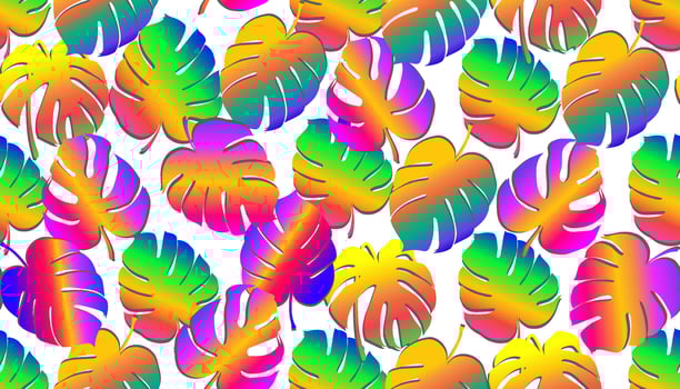 Tropical background with monstera leaves. Seamless floral exotic hawaiian pattern. Jungle  palm wallpaper. vector