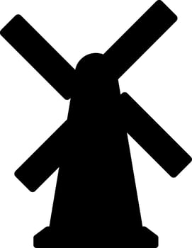 Windmill icon vector illustration. Windmill silhouette for icon, symbol and sign. Windmill tower icon for design about farm, countryside, garden, barn, village and rural