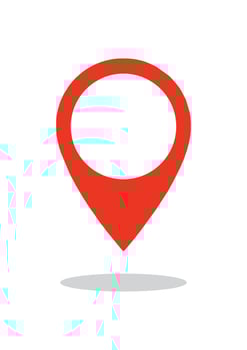 Location red icon vector. Pin sign Isolated on white background. Flat style for graphic design, logo. vector