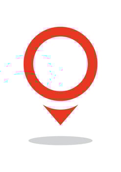 Location red icon vector. Pin sign Isolated on white background. Flat style for graphic design, logo. vector