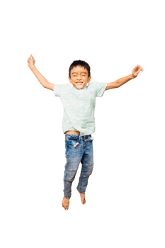 Cute little boy in casual outfit on background png