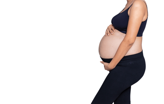 Portrait of a pregnant woman touching her big belly close up, mother, pregnancy, people and expectation. Woman holding big pregnant stomach png