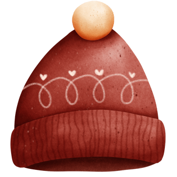 Cute and cozy winter christmas red hat png