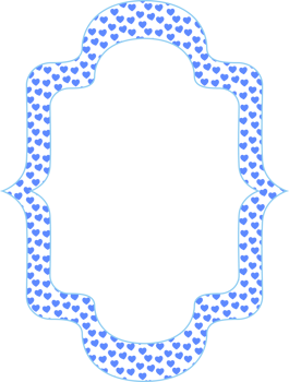 Frame with blue hearts for decoration. png