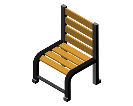 Isometric School Chair vector