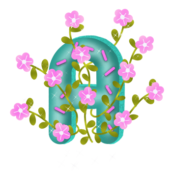 A flowery letter a with pink flowers png