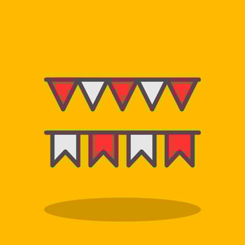 Decorative flag Vector Icon Design