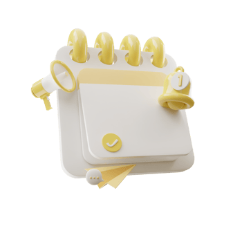 reminder calendar with notification bell 3d illustration png