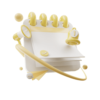Calendar with bell notification reminder 3d icon png