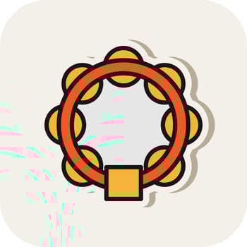 Tambourine Vector Icon Design