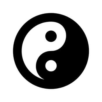 Ying Yang Icon Vector Symbol Design Illustration