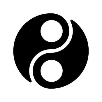 Ying Yang Icon Vector Symbol Design Illustration