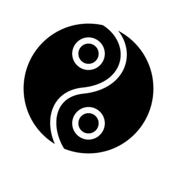 Ying Yang Icon Vector Symbol Design Illustration