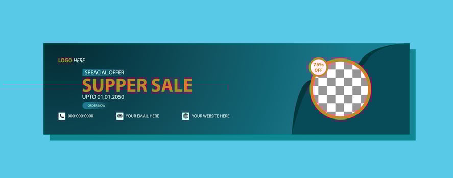 abstract vector business long banner template. Business minimal background, facebook cover and social media cover design