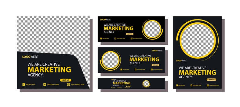 headline banner for social media post template. social media post design for creative marketing agency vector