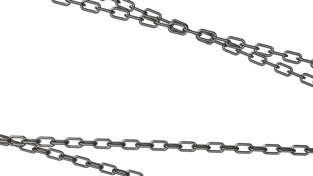 The metal chain png image 3d rendering