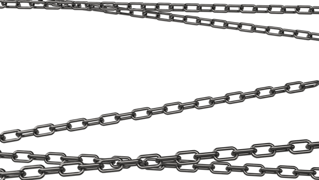 The metal chain png image 3d rendering