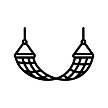 hammock black white icon in line style vector