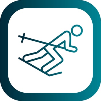 Skier Vector Icon Design