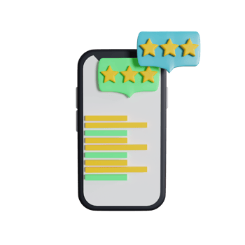 review rating retro style 3d illustration png